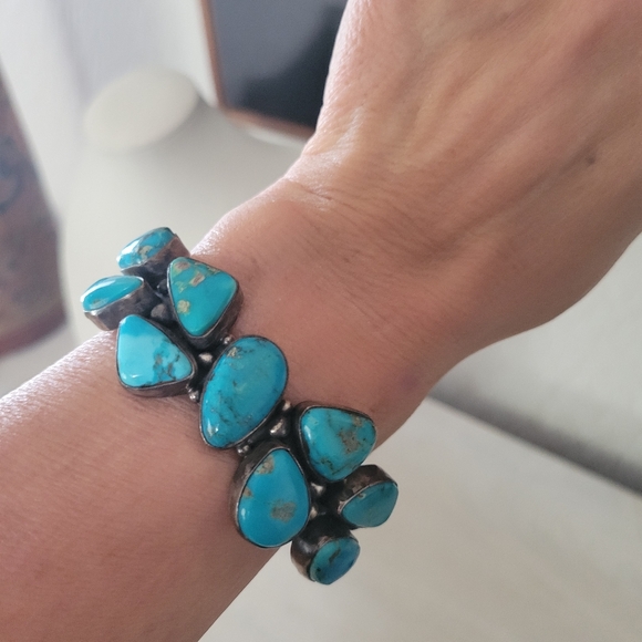 Turquoise Cuff Bracelet by Bobby Johnson - Picture 11 of 11